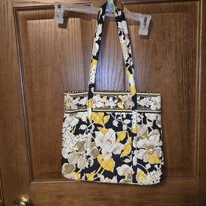 Vera Bradley Yellow and Black Floral Tote